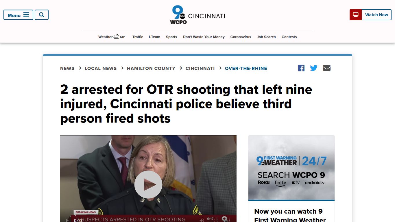 Cincinnati police arrest 2 in OTR shooting, believe third person fired ...